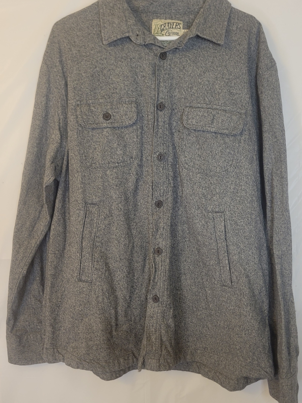 Grayers Men's Heather Gray Button-Front Shirt Jacket
